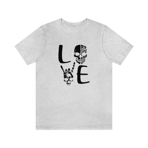 Cool Skull Shirt, Skull T Shirt, Rock on Skeleton Hand, Womens Skull Shirt, Love Skull Shirt