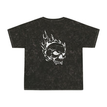 Load image into Gallery viewer, flaming skull shirt back and front design