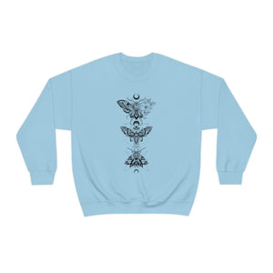 Moth Sweatshirt, Skeleton Sweatshirt, Butterfly Sweatshirt, Witchy Moth Shirt, Goth Sweatshirt, Occult Shirt
