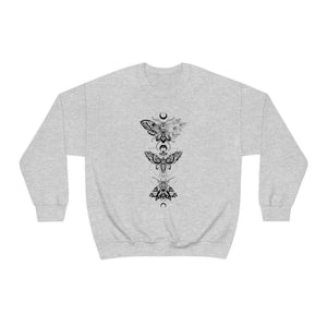 Moth Sweatshirt, Skeleton Sweatshirt, Butterfly Sweatshirt, Witchy Moth Shirt, Goth Sweatshirt, Occult Shirt