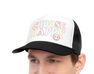Choose Happy Trucker Hat, Positivity Hat