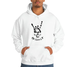Load image into Gallery viewer, Rock on hands skeleton white hoodie
