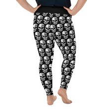 Load image into Gallery viewer, Black Yoga Leggings with White Half Skull pattern + size