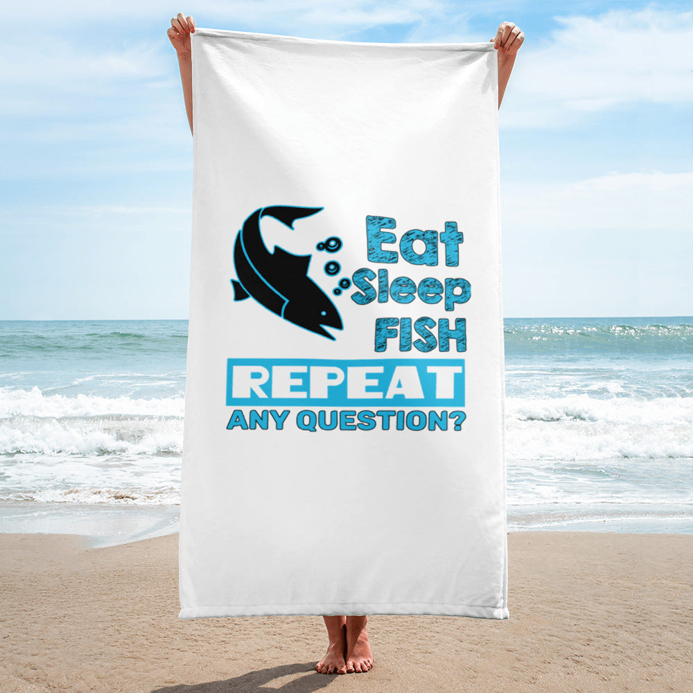 Eat Sleep Fish Repeat Towel - Rip Some Lip 