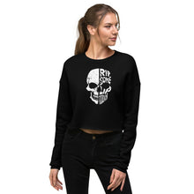 Load image into Gallery viewer, Half Skull Ladies Crop Sweatshirt