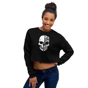 Half Skull Ladies Crop Sweatshirt