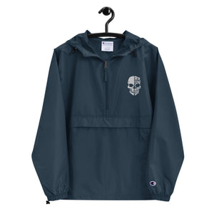 Half Skull Embroidered Champion Packable Jacket - Rip Some Lip 